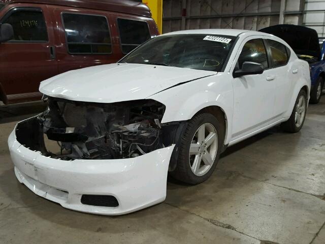 1C3CDZAB8DN645000 - 2013 DODGE AVENGER SE WHITE photo 2