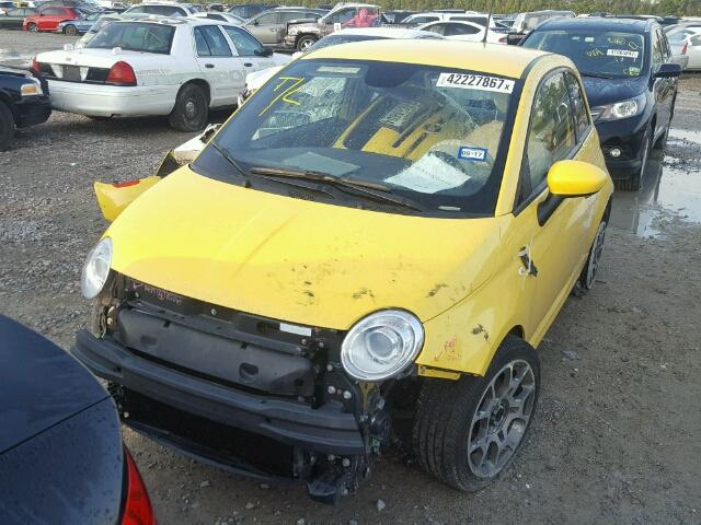 3C3CFFBR0ET288692 - 2014 FIAT 500 SPORT YELLOW photo 2