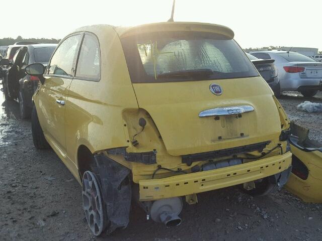 3C3CFFBR0ET288692 - 2014 FIAT 500 SPORT YELLOW photo 3