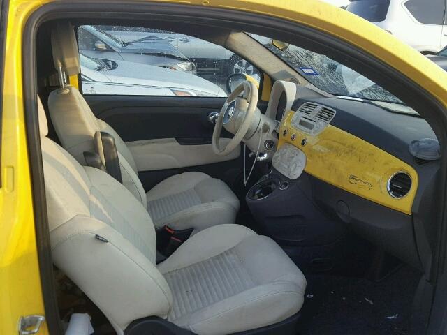 3C3CFFBR0ET288692 - 2014 FIAT 500 SPORT YELLOW photo 5