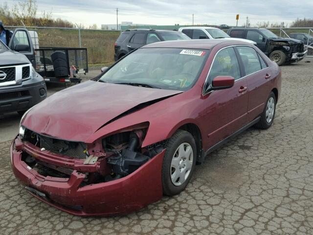 1HGCM56405A809784 - 2005 HONDA ACCORD LX RED photo 2