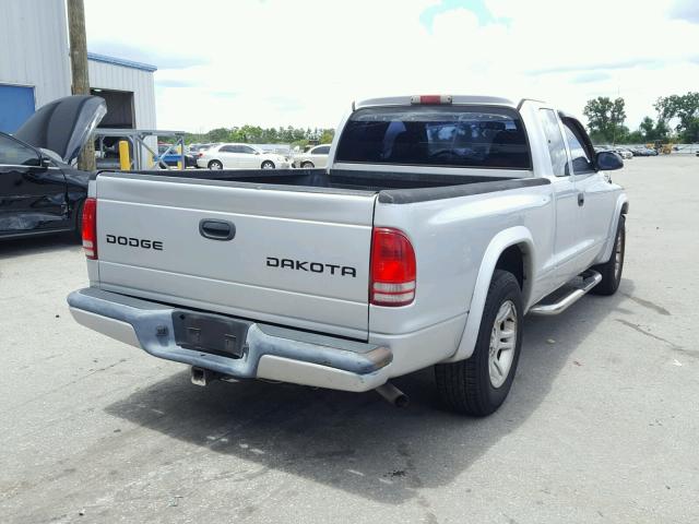 1D7GL32K94S747747 - 2004 DODGE DAKOTA SPO SILVER photo 4