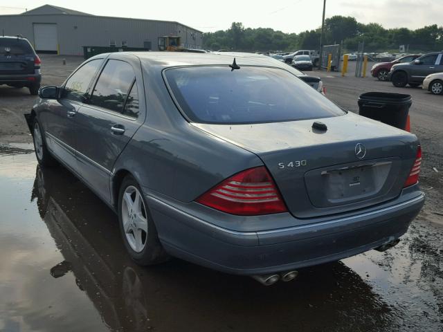 WDBNG70J45A444243 - 2005 MERCEDES-BENZ S 430 GRAY photo 3