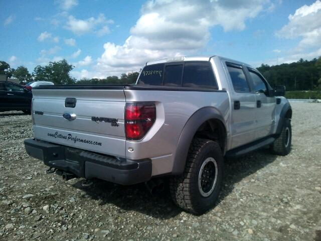 1FTFW1R64EFC80886 - 2014 FORD F150 SVT R SILVER photo 4