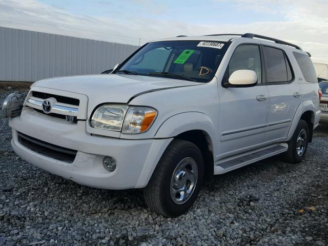 5TDZT34A95S247010 - 2005 TOYOTA SEQUOIA SR WHITE photo 2