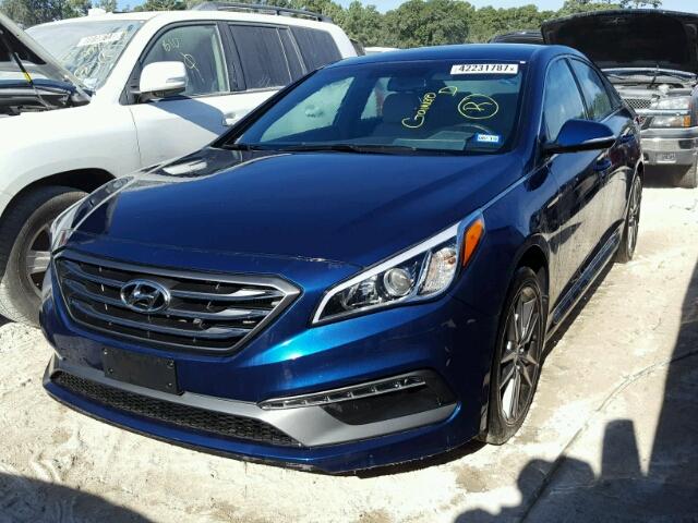 5NPE34AB4HH563877 - 2017 HYUNDAI SONATA BLUE photo 2