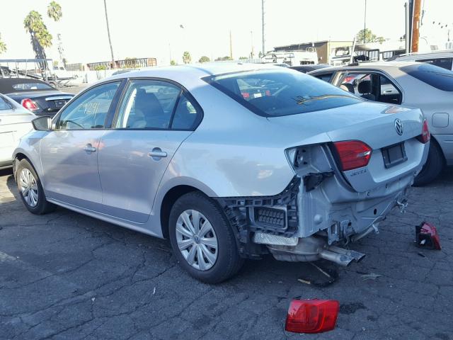 3VW2K7AJ7EM354554 - 2014 VOLKSWAGEN JETTA BASE SILVER photo 3