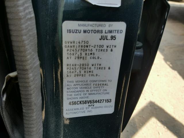 4S6CK58V6S4427153 - 1995 HONDA PASSPORT E 绿色 照片 10