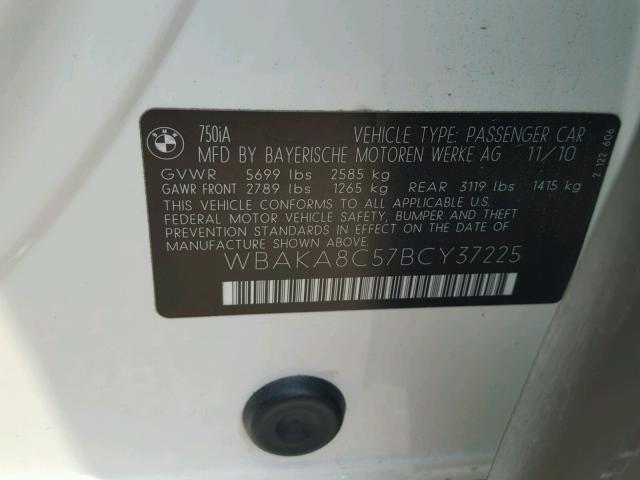 WBAKA8C57BCY37225 - 2011 BMW ALPINA B7 თეთრი ფოტო 10