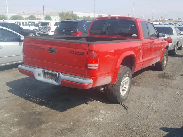 1B7GG22N71S141135 - 2001 DODGE DAKOTA RED photo 4