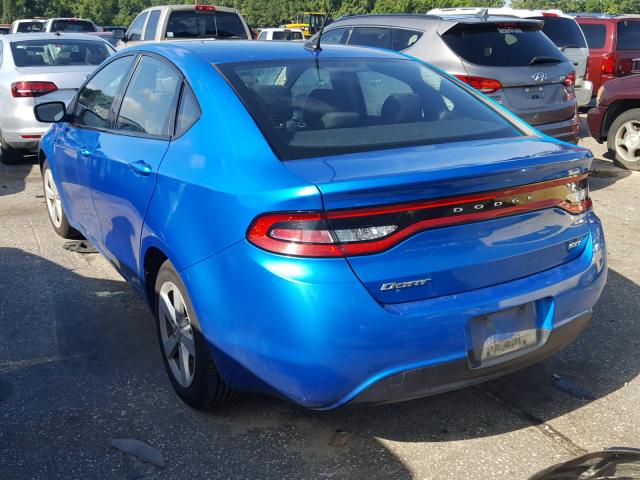 1C3CDFBB3FD330398 - 2015 DODGE DART SXT BLUE photo 3