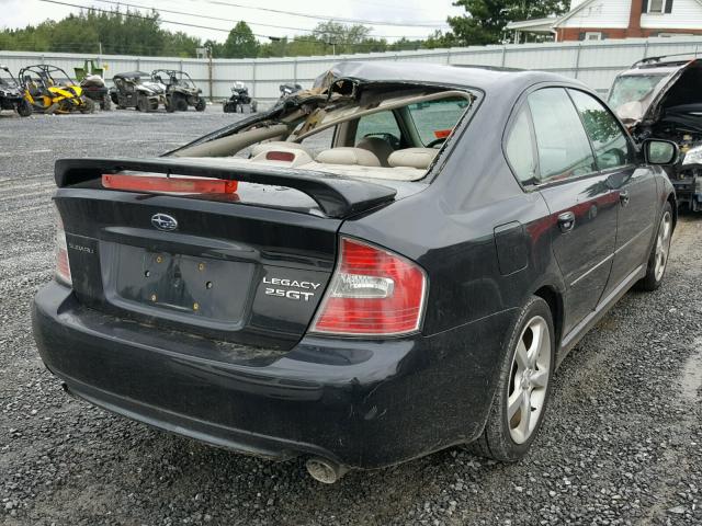 4S3BL676256213906 - 2005 SUBARU LEGACY GT BLACK photo 4