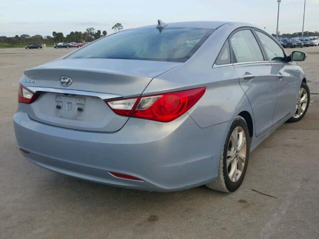 5NPEC4AC3BH030127 - 2011 HYUNDAI SONATA BLUE photo 4