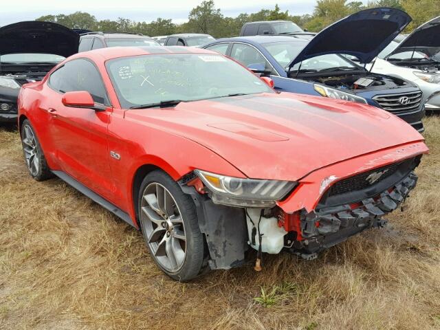 1FA6P8CF8G5206089 - 2016 FORD MUSTANG RED photo 1