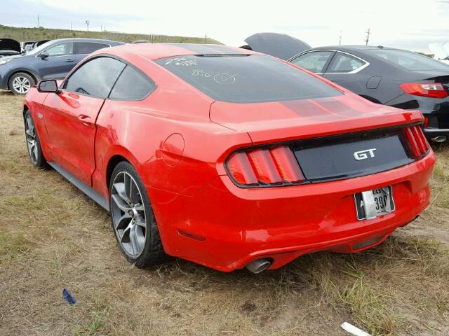 1FA6P8CF8G5206089 - 2016 FORD MUSTANG RED photo 3