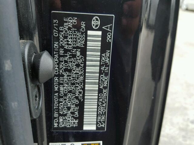 JTKJF5C78E3074757 - 2014 TOYOTA SCION TC 黑色 照片 10