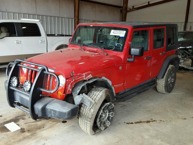 1J4GA39137L209566 - 2007 JEEP WRANGLER X RED photo 2