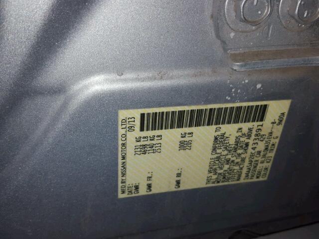 1N4AA5AP2EC433891 - 2014 NISSAN MAXIMA SILVER photo 10