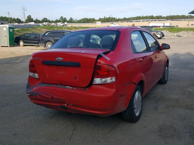 KL1TD52615B337988 - 2005 CHEVROLET AVEO BASE RED photo 4