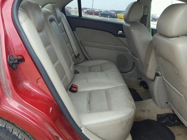 3FAFP08186R156319 - 2006 FORD FUSION SEL RED photo 6