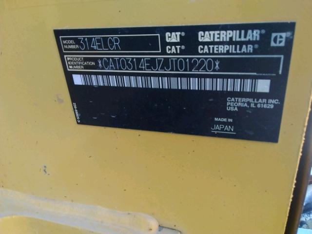 CAT0314EJZJT01220 - 2015 CATERPILLAR EXCAVATOR YELLOW photo 10