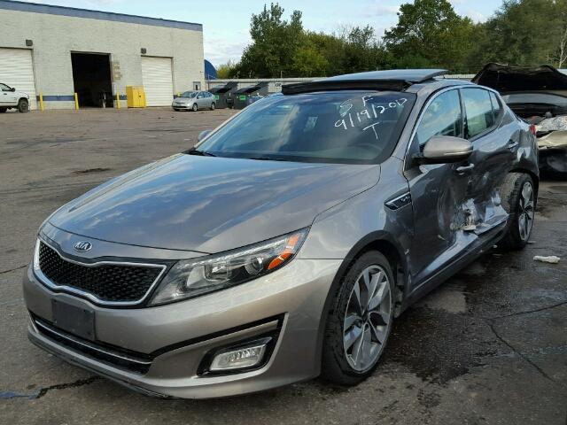 5XXGR4A69EG263236 - 2014 KIA OPTIMA GRAY photo 2