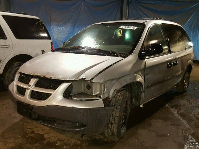 1B4GP253X2B579883 - 2002 DODGE CARAVAN SE GRAY photo 2