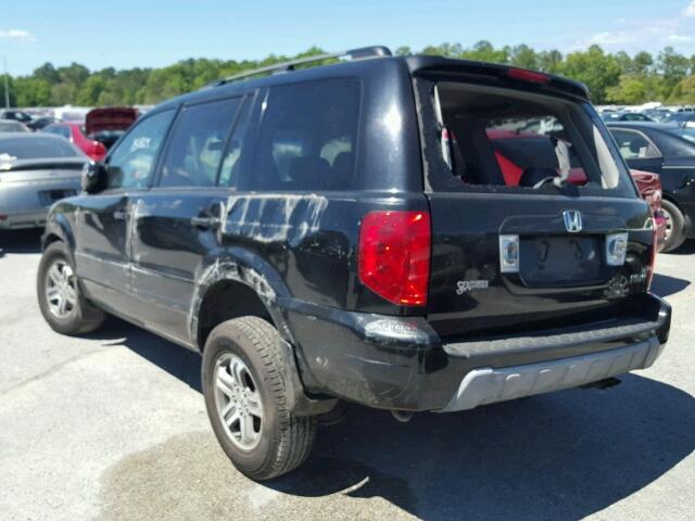 5FNYF18514B010101 - 2004 HONDA PILOT EXL BLACK photo 3