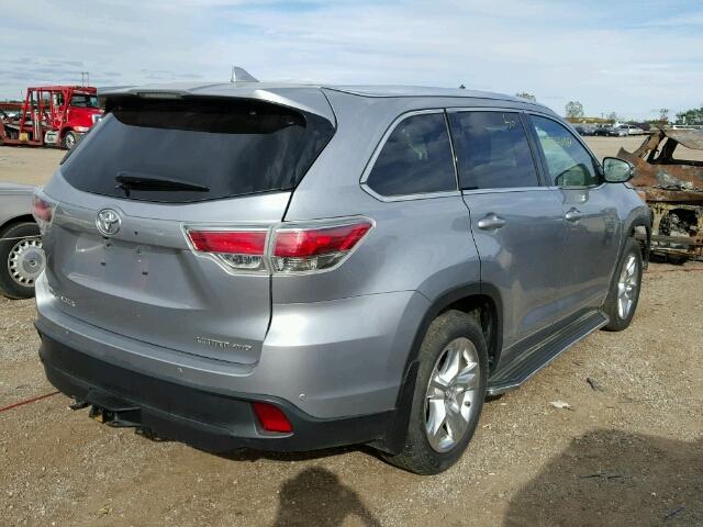 5TDDKRFH5GS281295 - 2016 TOYOTA HIGHLANDER SILVER photo 4