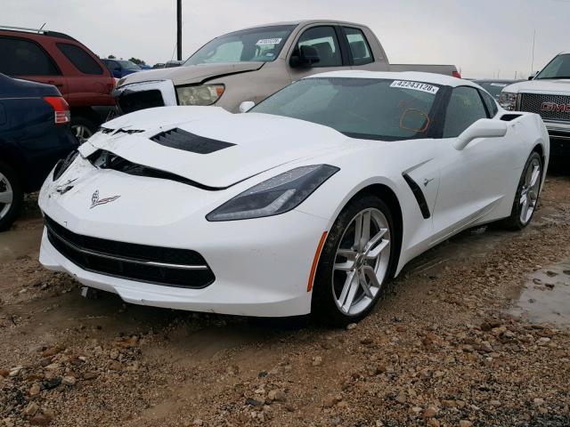 1G1YB2D76J5101427 - 2018 CHEVROLET CORVETTE S WHITE photo 2