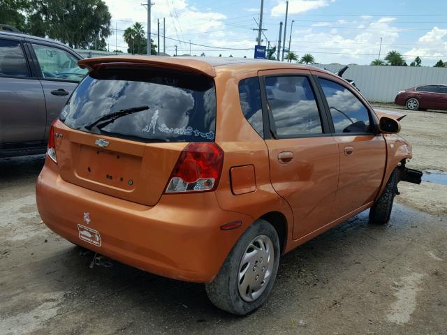 KL1TD62685B429699 - 2005 CHEVROLET AVEO BASE Қызғылт сары фото 4