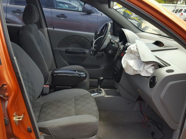 KL1TD62685B429699 - 2005 CHEVROLET AVEO BASE Қызғылт сары фото 5