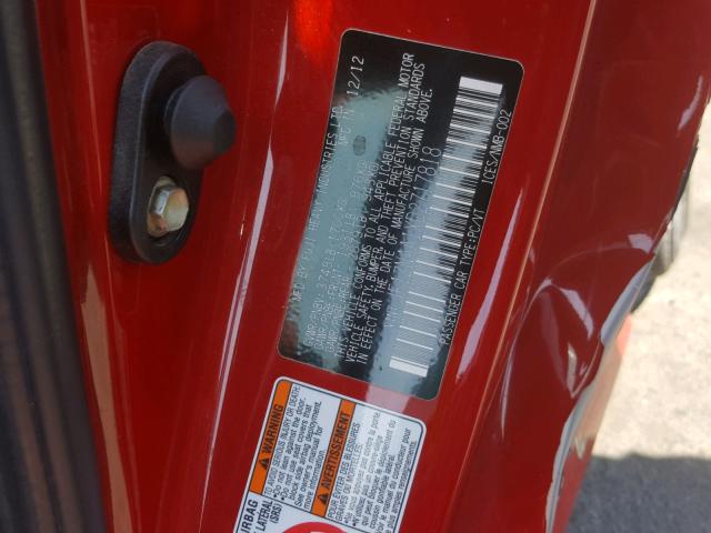 JF1ZNAA1XD2717818 - 2013 TOYOTA SCION FR-S RED photo 10