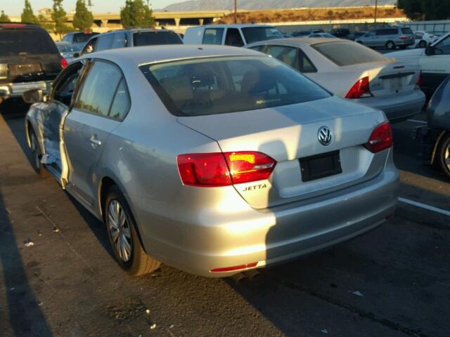 3VW2K7AJ2EM234385 - 2014 VOLKSWAGEN JETTA BASE 银色 照片 3
