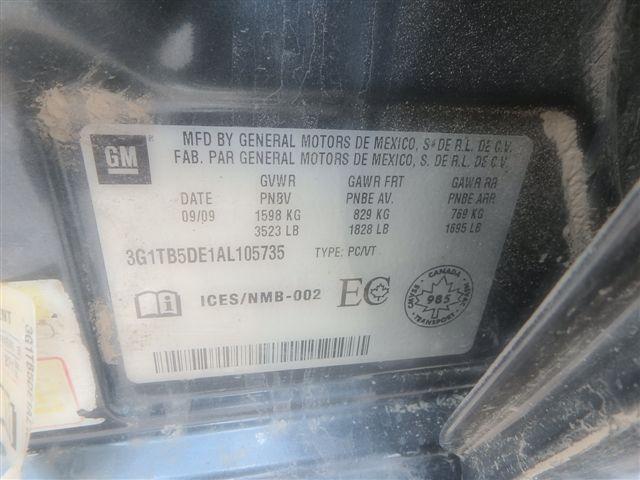 3G1TB5DE1AL105735 - 2010 CHEVROLET AVEO LS GRAY photo 9