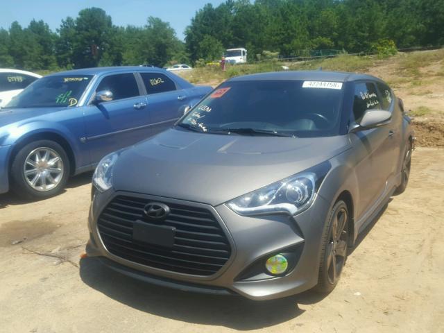 KMHTC6AE1EU195068 - 2014 HYUNDAI VELOSTER T SILVER photo 2