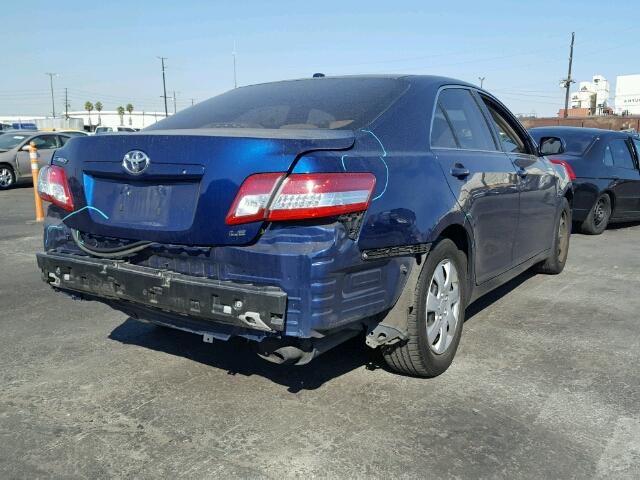 4T1BF3EK7AU522276 - 2010 TOYOTA CAMRY BASE BLUE photo 4