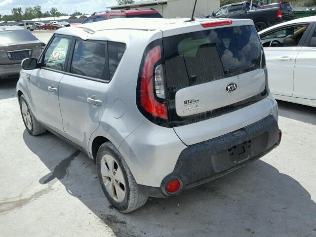 KNDJN2A29F7795504 - 2015 KIA SOUL SILVER photo 3