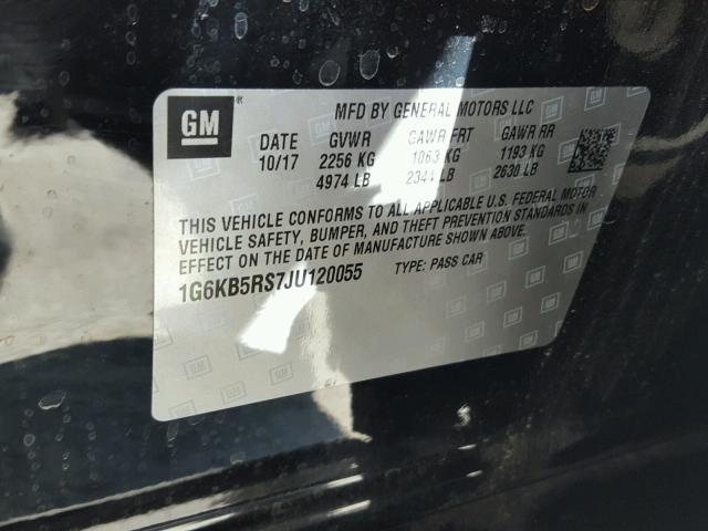 1G6KB5RS7JU120055 - 2018 CADILLAC CT6 BLACK photo 10