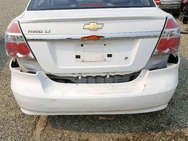 KL1TD5DE2BB219755 - 2011 CHEVROLET AVEO LS WHITE photo 9