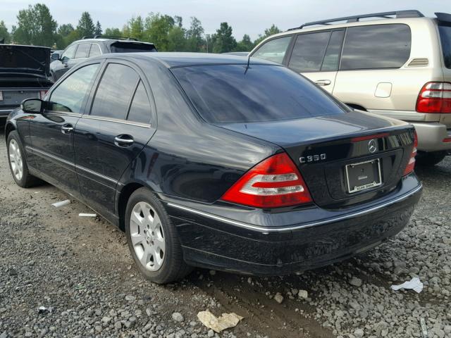 WDBRF56H36F747113 - 2006 MERCEDES-BENZ C BLACK photo 3