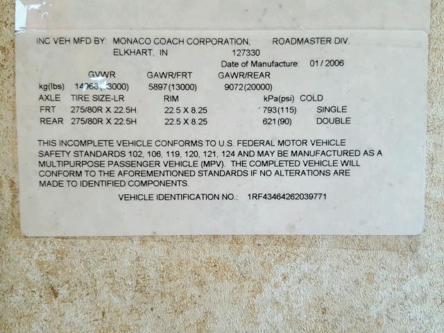 1RF43464262039771 - 2006 ROADMASTER RAIL MONOCOQUE GREEN photo 10