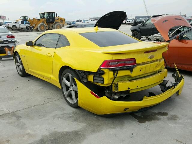 2G1FB1E34E9223614 - 2014 CHEVROLET CAMARO LT YELLOW photo 3