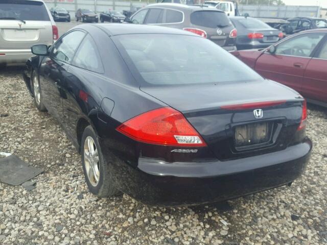 1HGCM72787A011385 - 2007 HONDA ACCORD EX BLACK photo 3