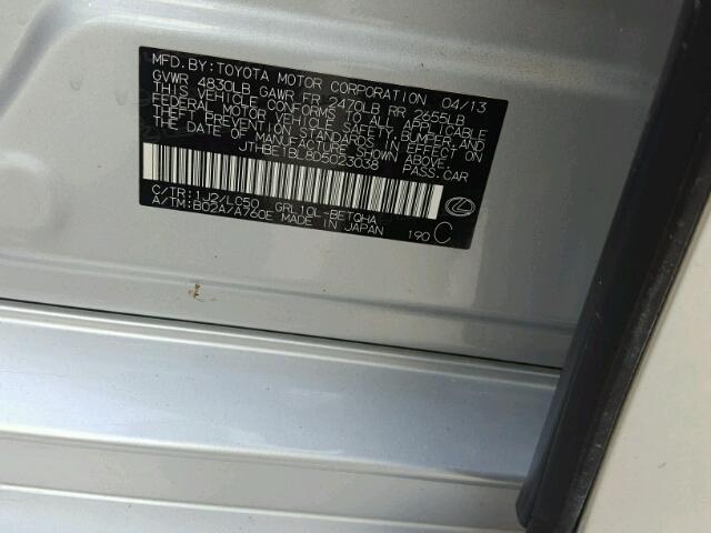 JTHBE1BL8D5023038 - 2013 LEXUS GS 350 Plata foto 10