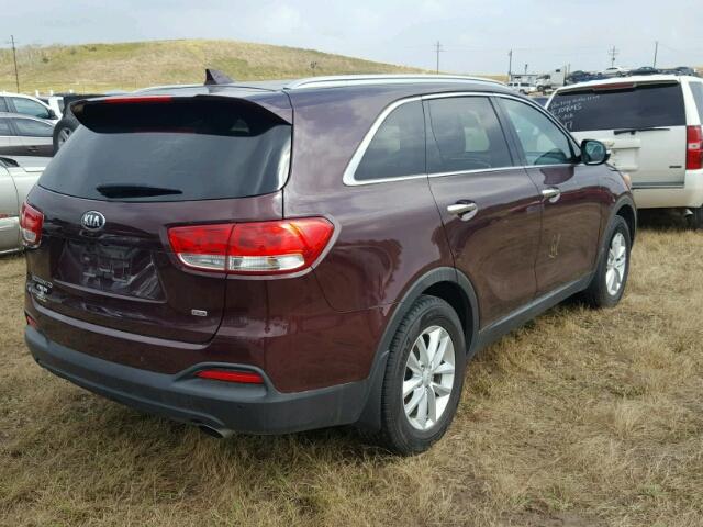 5XYPG4A37HG231123 - 2017 KIA SORENTO MAROON photo 4