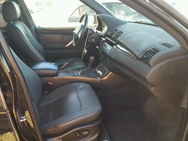 5UXFA53512LP47926 - 2002 BMW X5 BLACK photo 5