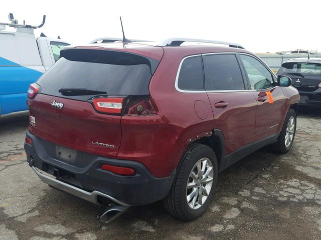 1C4PJMDS8GW121025 - 2016 JEEP CHEROKEE L MAROON photo 4