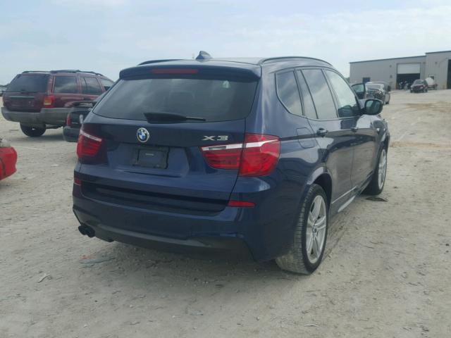 5UXWX7C50E0E79146 - 2014 BMW X3 XDRIVE3 BLUE photo 4