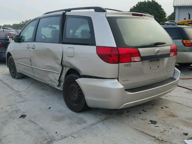 5TDZA23C25S231766 - 2005 TOYOTA SIENNA CE SILVER photo 3